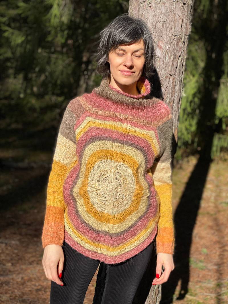 Aiste Anaite Gemütliches Mandala Für Schöne Frauen ~ Jamper Einzigartiges Boho Handstricken Pullover Kleidung von AisteAnaite