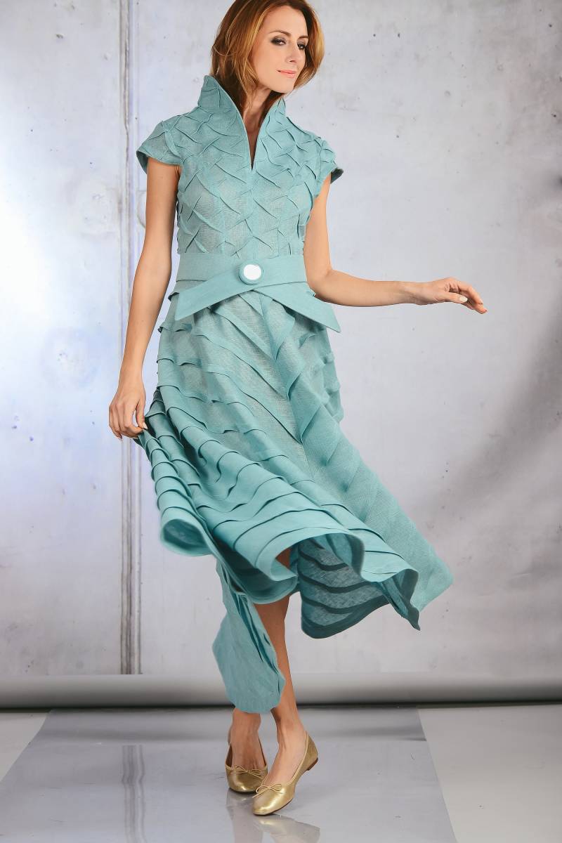 Einzigartiges Leinen Kleid/Aistefashion Cocktailkleid Langes Frauen Semi Formelles Hochzeitskleid Königin Sonderanfertigung von AisteAnaite