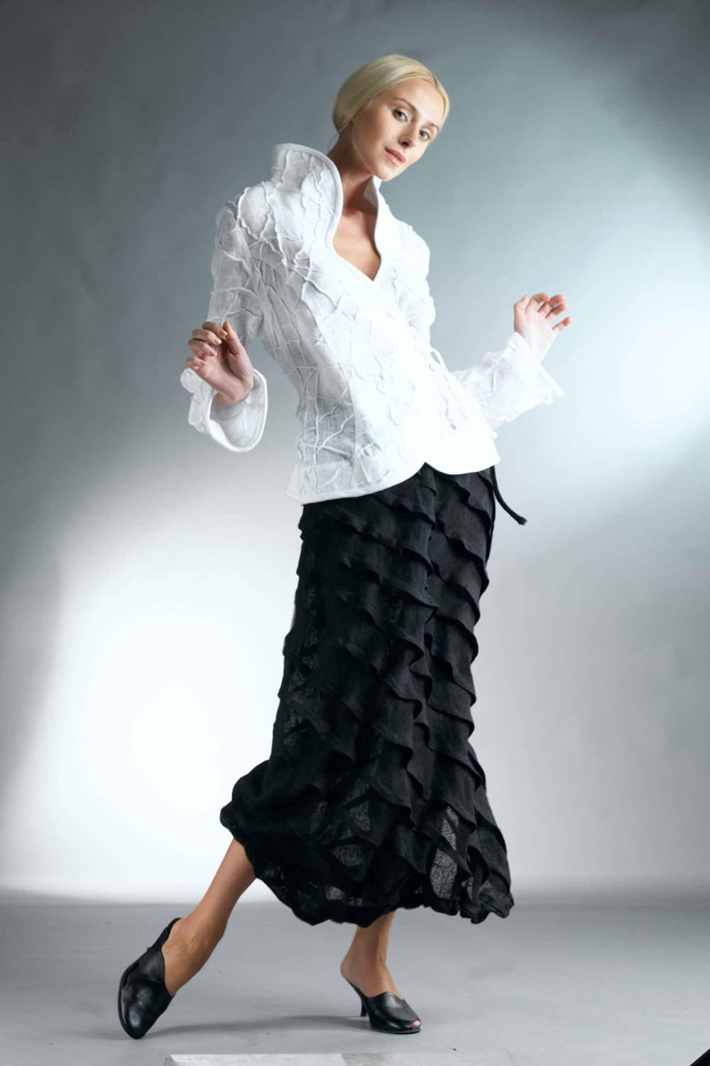 Weiße Damen-Jacke/Leinen-Kleidung Weißer Blazer Für Frauen Leinen-Jacke Elegante Individuelle Jacke Leinen-Blazer von AisteAnaite