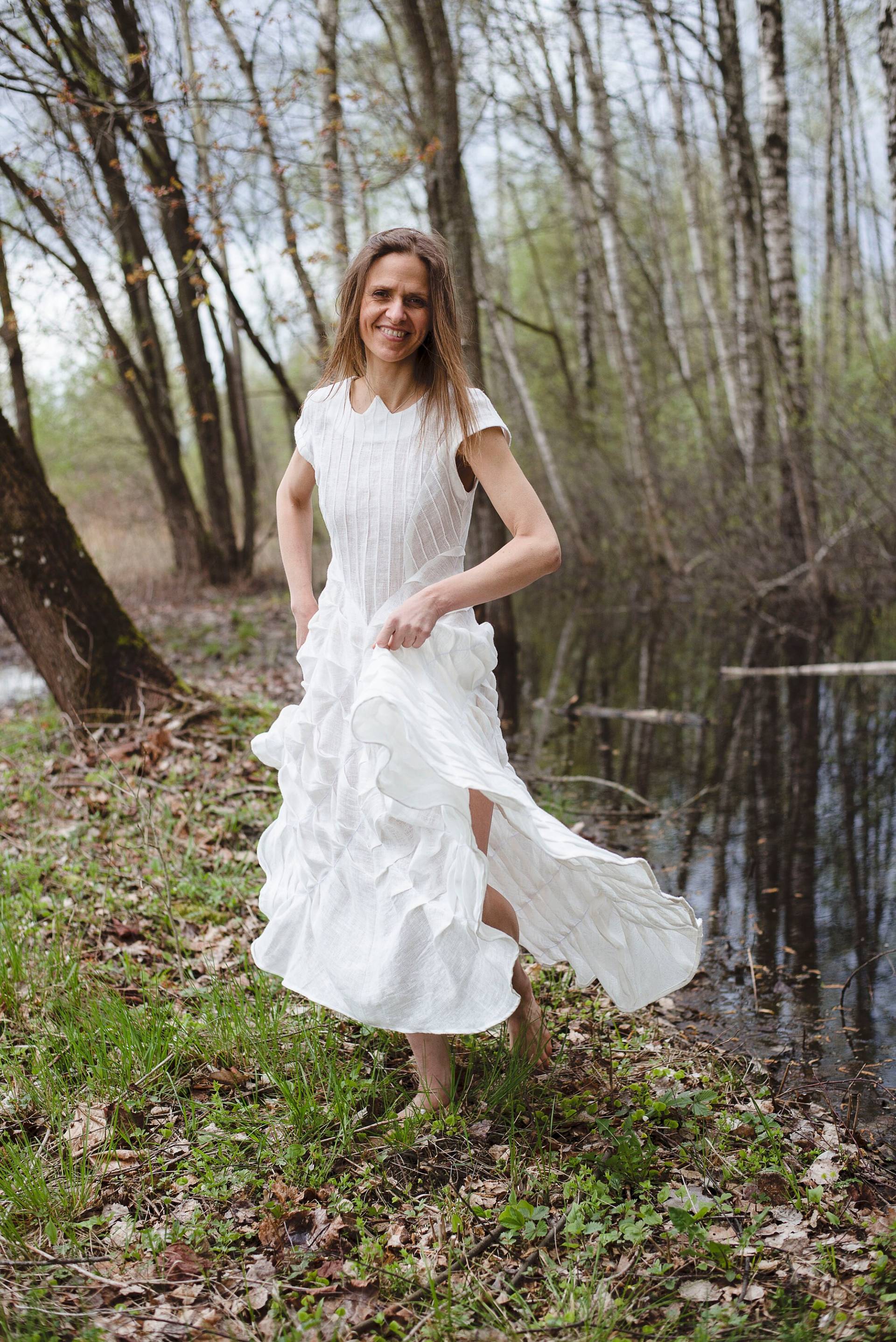 Haute Couture Kleid/Weißes Cocktailkleid Langes Weißes Für Frauen Kundenbestellung Handarbeit Hochzeitskleider von AisteAnaite