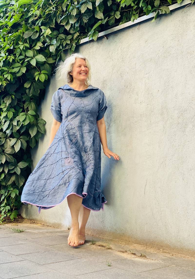 Leichtes Neues Blau Und Alle Farben ~ Leinen Kleid Brautjungfer Bequemes Aiste Anaite Einfache Frauen Kleider von AisteAnaite