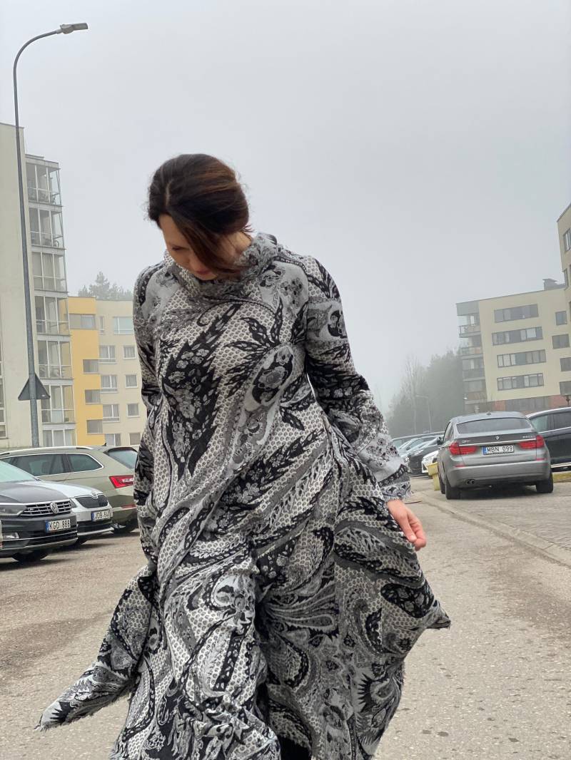 Neue Schwarze Aiste Anaite Sakrale Geometrie Langes Einzigartiges Soul Fairy Wollkleid ~ Wendekleid in Verschiedenen Farben Oversize Kleid Boho von AisteAnaite