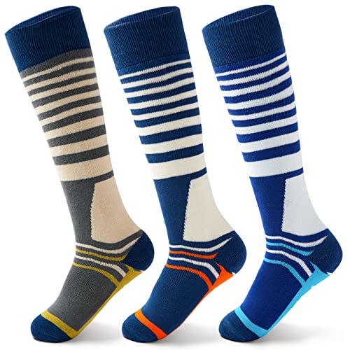 3 Paare Skisocken Kinder Dicke Socken Jungen Wintersocken Warme Kindersocken Lange Thermosocken für Kinder Sockenlänge 16-18 CM 27-30/5-7 Jahre von Aisyee