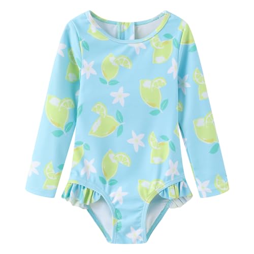 Aisyee Badeanzug Kleinkinder Mädchen Langarm Kinder Einteiliger Schwimmanzug Mädchen Bademode 86 92/2-3 Jahre von Aisyee