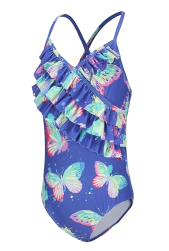 Aisyee Badeanzug Mädchen Kinder Einteiliger Rüschen Schwimmanzug Strand Schnell Trocknend Mädchen Bademode 134 140/9-10 Jahre von Aisyee