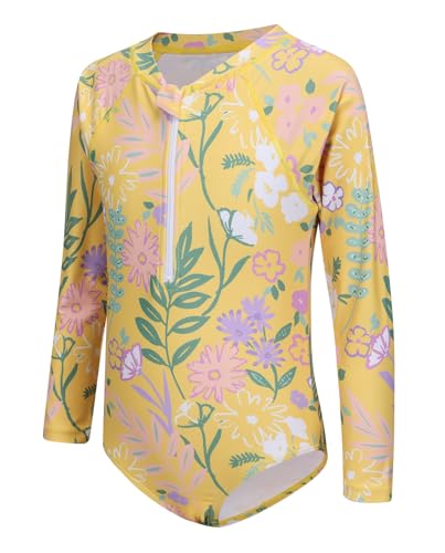 Aisyee Badeanzug Mädchen Langarm Kinder Einteiliger Bademode Mädchen Badeanzug 158 164/15-16 Jahre von Aisyee