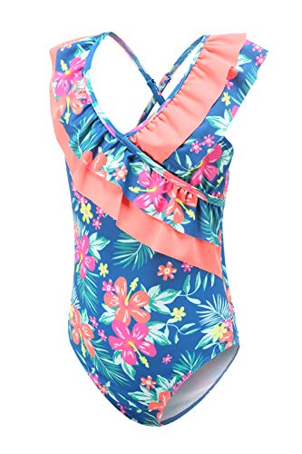 Aisyee Badeanzug Mädchen Rüschen Schwimmanzug Mädchen Bademode Kinder Einteiliger Swimsuit 116 122/6-7 Jahre von Aisyee