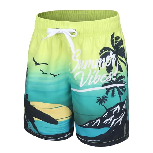 Aisyee Badehose Jungen Badeshorts Schnell Trocknende Boardshorts Kinder Strand Shorts 122 128/7-8 Jahre von Aisyee