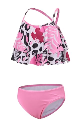 Aisyee Bikini Mädchen Badeanzug Kinder Zweiteiliger Rüschen Schwimmanzug Mädchen Bademode 152 158/13-14 Jahre von Aisyee