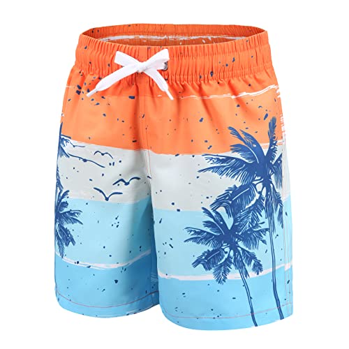 Aisyee Jungen Badehose Kinder Boardshorts Strand schnell trocknend Jungen Badeshorts Alter 5-14 Jahre, Hawaiianischer Strand, 13-14 Jahre von Aisyee