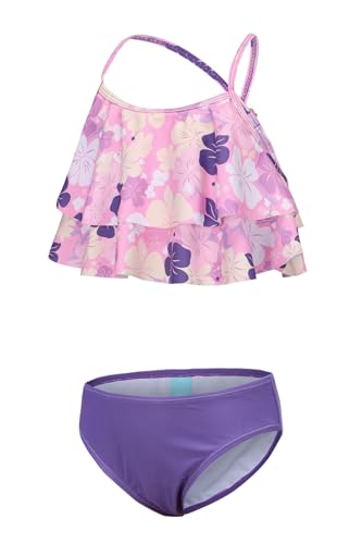 Aisyee Mädchen Bikini Kinder Zwei Stück Bademode Hawaiian Rüschen Badeanzug Mädchen 152 158/13-14 Jahre von Aisyee
