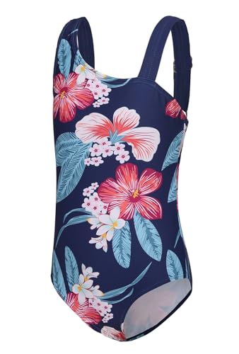 Badeanzug Mädchen Kinder Einteiliger Bademode Mädchen Teenager Floral Elastische Breitenträgern Schwimmanzug 158 164/15-16 Jahre von Aisyee