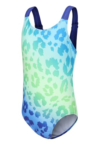 Badeanzug Mädchen Kinder Einteiliger Bademode Mädchen Teenager Leopard Elastische Breitenträgern Schwimmanzug 98 104/3-4 Jahre von Aisyee