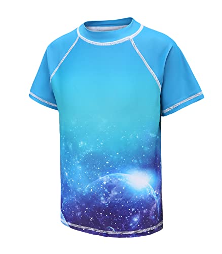 Badeshirt Jungen Einteiler Kurzarm Schwimmshirt Kinder Badeanzug Jungen 110 116/5-6 Jahre von Aisyee