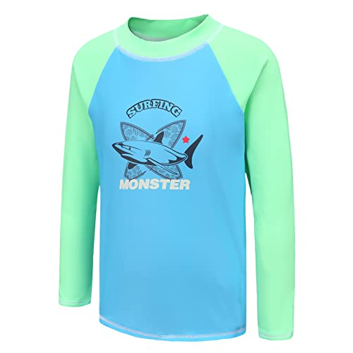 Badeshirt Jungen Einteiler Langarm Schwimmshirt Jungen Kinder Badeanzug 122 128/7-8 Jahre von Aisyee