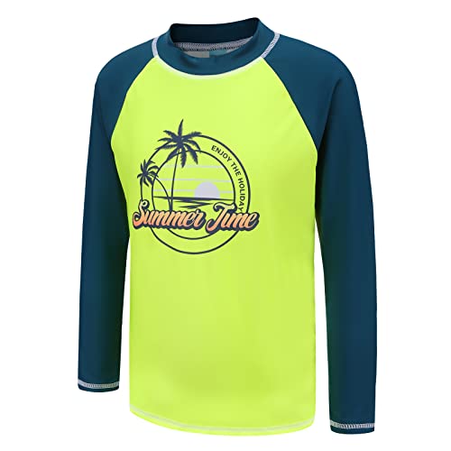Jungen-Badeoberteil mit langen Ärmeln, Einteiler, Rashguard, Badeanzug, Jungen, Rash-Weste, Alter 5–14 Jahre, Grüner Sommer, 11-12 Jahre Jungen-Badeoberteil mit langen Ärmeln, Einteiler, Rashguard, Badeanzug, Jungen, Rash-Weste, Alter 5–14 Jahre, Grüner Sommer, 11-12 Jahre von Aisyee