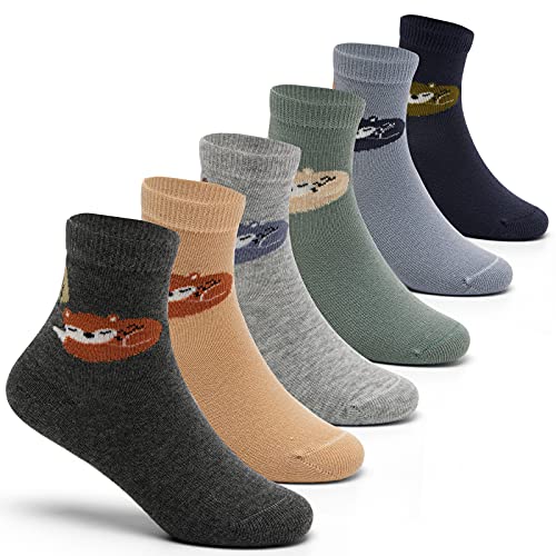 6 Paare Jungen Baumwollsocken Nahtlose Socken Kinder Bunte Cartoon Tier Kindersocken 27-30/5-7 Jahre von Aisyee