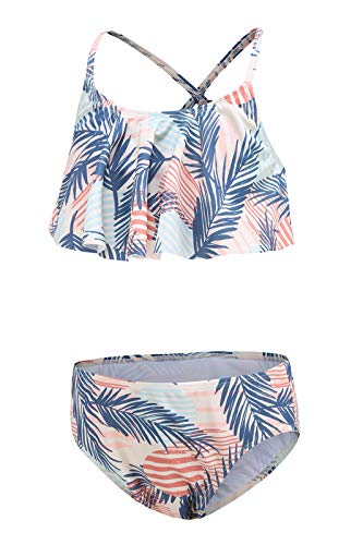 Mädchen Badeanzug Bikini Kinder Zweiteiliger Badeanzug UPF 50+ Sonnenschutz Bademode Gr. 15-16 Jahre, Zweiteilige Palme von Aisyee