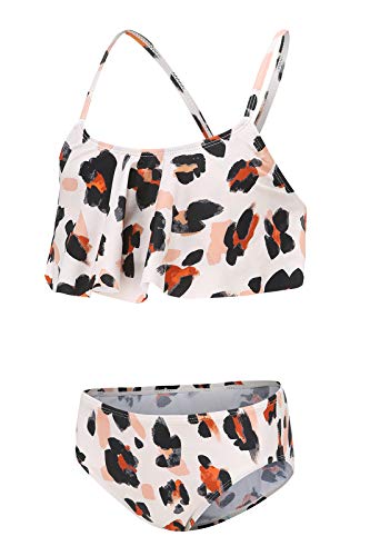 Aisyee Mädchen Bikini Badeanzug Kinder Zweiteiliger Bademode Hawaiian Rüschen Floral Mädchen Badebekleidung 146 152/11-12 Jahre von Aisyee