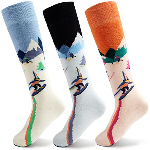 3 Paare Skisocken Kinder Warme Socken Jungen Dicke Socken Kinder Wintersocken Lange Thermosocken für Jungen Sockenlänge 16-18 CM 27-30/5-7 Jahre von Aisyee