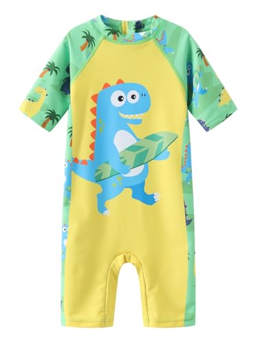 UV Badeanzug Jungen Kurzarm Kinder Einteiliger Dino Bademode Jungen Rashguard 104 110/4-5 Jahre von Aisyee