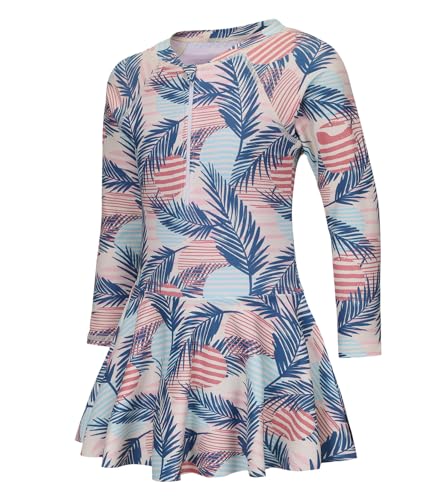 UV Badeanzug Mädchen Langarm Kinder Einteiler Bademode Mädchen Badekleid 146 152/11-12 Jahre von Aisyee