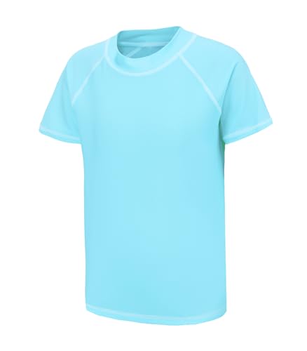 UV Schwimmshirt Jungen Einteiler Kurzarm Aqua Blau Badeshirt Kinder Jungen Badeanzug 158 164/15-16 Jahre von Aisyee