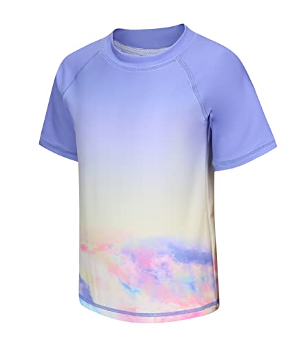 UV Schwimmshirt Kinder Einteiler Kurzarm Mädchen Badeshirt Top Kinder Mädchen Badeanzug UV-Shutz 110 116/5-6 Jahre von Aisyee