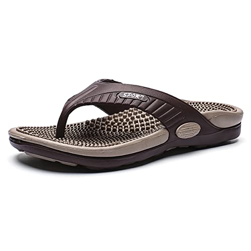 Aitaobao Herren Zehentrenner Fussreflexzonen Massage Flip Flops Badeschuhe Schlappen Strandshuhe Hausschuhe Sommer Freizeit Sandalen Pantoletten von Aitaobao