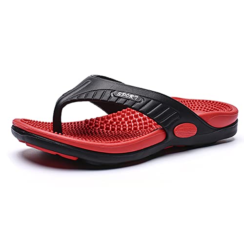 Aitaobao Herren Zehentrenner Fussreflexzonen Massage Flip Flops Badeschuhe Schlappen Strandshuhe Hausschuhe Sommer Freizeit Sandalen Pantoletten von Aitaobao