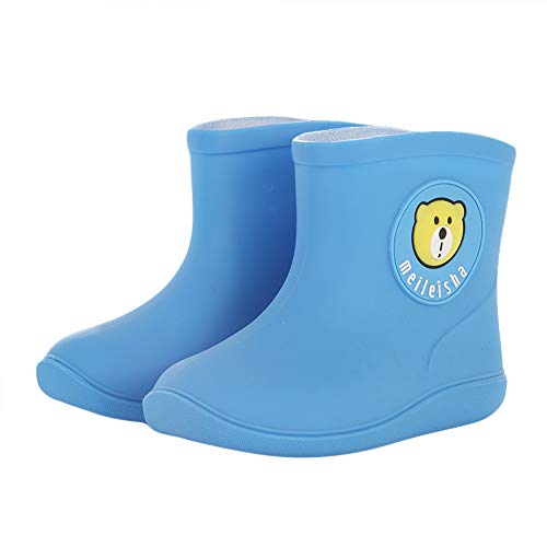 Aitaobao Kinder Gummistiefel Wasserdicht Schlupf Regenstiefel Leichte Warm Gefüttert Stiefeletten Für Jungen Mädchen von Aitaobao