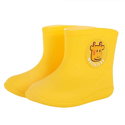 Aitaobao Kinder Gummistiefel Wasserdicht Schlupf Regenstiefel Leichte Warm Gefüttert Stiefeletten Für Jungen Mädchen von Aitaobao