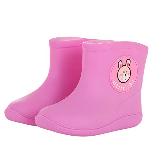 Aitaobao Kinder Gummistiefel Wasserdicht Schlupf Regenstiefel Leichte Warm Gefüttert Stiefeletten Für Jungen Mädchen von Aitaobao