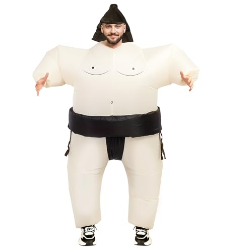 Aitsite Sumo Wrestler Aufblasbare Kostüm, Erwachsene Lustiges Sumoringer Kostüm für Männer und Frauen, Aufblasbares Faschingskostüme für Halloween Karneval Fasching Cosplay und Mottopartys von Aitsite