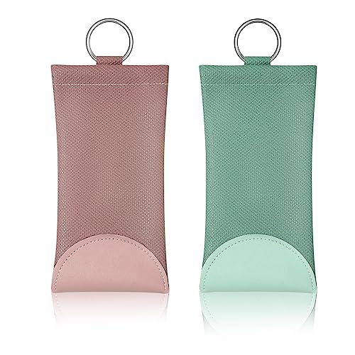 Aiuapaed Weiches Brillenetui, Ledertasche, Reise-Sonnenbrillenetui, Brillenetui mit Aufhängeschlaufe, 2 Stück, grün-pink, Einheitsgröße Aiuapaed Weiches Brillenetui, Ledertasche, Reise-Sonnenbrillenetui, Brillenetui mit Aufhängeschlaufe, 2 Stück, grün-pink, Einheitsgröße von Aiuapaed