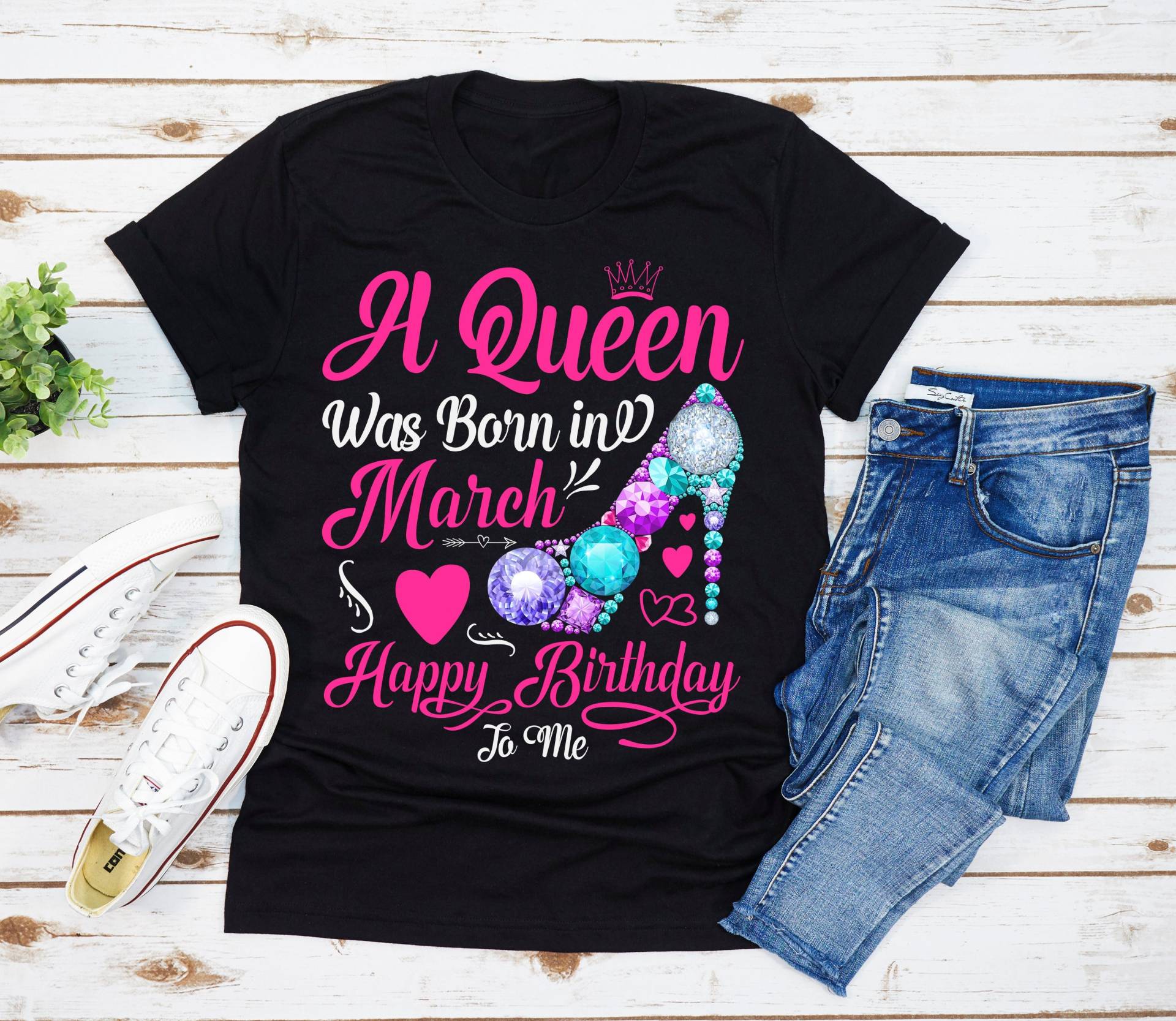 Eine Königin Wurde Im März T-Shirt Geboren, Happy Birthday To Me Shirt, Diamant Schuhe, Geburtstag Geschenk Eine Königin Wurde Im März T-Shirt Geboren, Happy Birthday To Me Shirt, Diamant Schuhe, Geburtstag Geschenk von Aivstudio