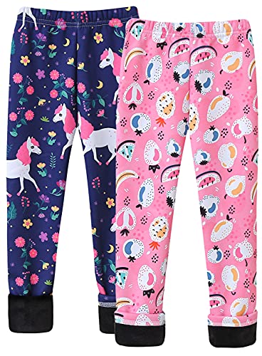 Aivtalk 2er/3er Pack Winter Gefütterte Thermo Leggings Mädchen Warme Fleece Kinder Hosen für 92-140 von Aivtalk