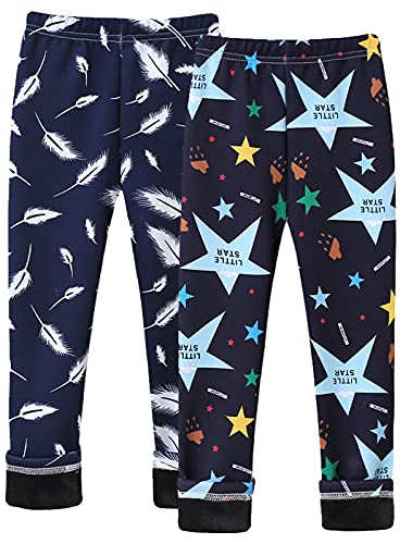 Aivtalk 2er/3er Pack Winter Gefütterte Thermo Leggings Mädchen Warme Fleece Kinder Hosen für 92-140 von Aivtalk