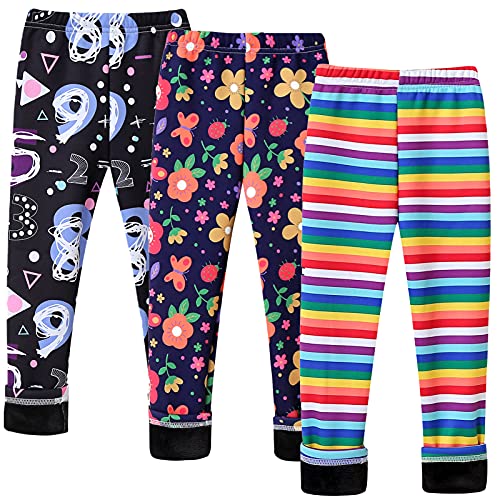 Aivtalk 2er/3er Pack Winter Gefütterte Thermo Leggings Mädchen Warme Fleece Kinder Hosen für 92-140 von Aivtalk