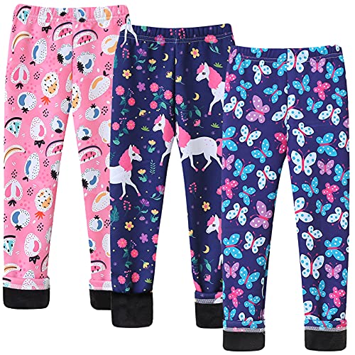 Aivtalk 2er/3er Pack Winter Gefütterte Thermo Leggings Mädchen Warme Fleece Kinder Hosen für 92-140 von Aivtalk