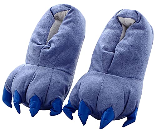 Aivtalk Damen Herren Flannel Schuhe Unisex Winter Hausschuhe Tier Cosplay Kostüme Zubehör Tierkostüme - Blau L für Größe 38-45 von Aivtalk