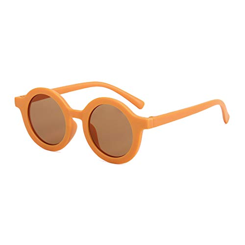 Aiweijia Kinder Sonnenbrille Retro Sonnenbrille Kinder Sonnenbrille UV-Schutz Kinder Brille Runde Kunststoffrahmen Sonnenbrille für Mädchen Jungen von Aiweijia