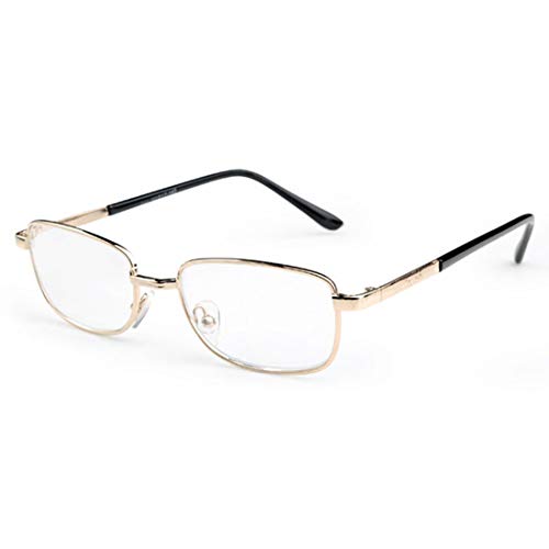 Aiweijia Metallrahmen Lesebrille Rechteck Vollrahmen mit Rechteckiger Eyewea für Männer Frauen Mit Etui +5.00 von Aiweijia