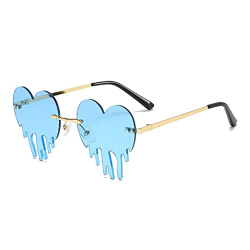 Aiweijia Retro Herz Schmelzen Tropfende Herz Brille für Damen UV400 Schutz Lustige Brille Party Halloween Glasses von Aiweijia