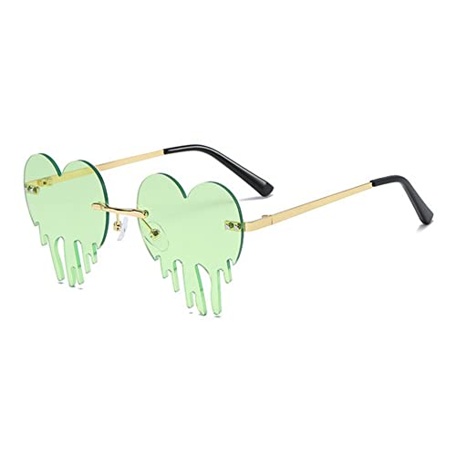 Aiweijia Retro Herz Schmelzen Tropfende Herz Brille für Damen UV400 Schutz Lustige Brille Party Halloween Glasses von Aiweijia