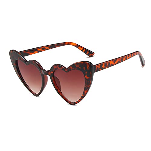 Aiweijia Retro Herz Sonnenbrille - Vintage Damen Sonnenbrille Herzform mit UV400 Schutz Hippie Herzbrille Heart Glasses von Aiweijia