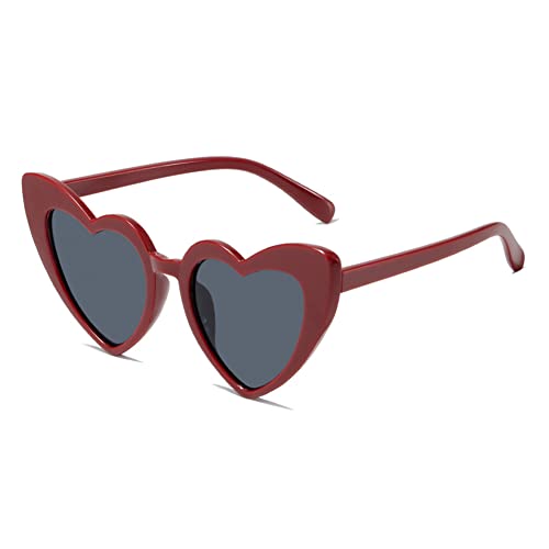 Aiweijia Retro Herz Sonnenbrille - Vintage Damen Sonnenbrille Herzform mit UV400 Schutz Hippie Herzbrille Heart Glasses von Aiweijia