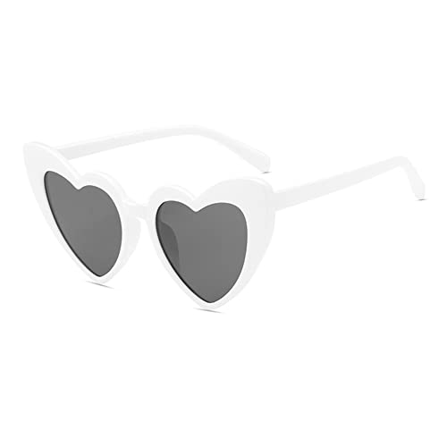 Aiweijia Retro Herz Sonnenbrille - Vintage Damen Sonnenbrille Herzform mit UV400 Schutz Hippie Herzbrille Heart Glasses von Aiweijia