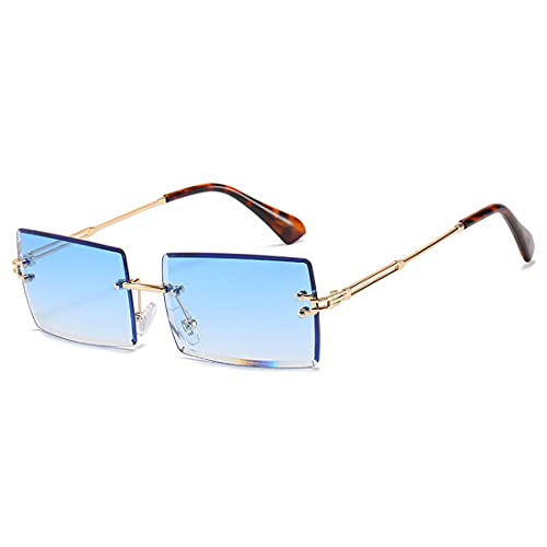 Aiweijia Vintage Randlose Sonnenbrille Rechteckige Randlose Sonnenbrille UV400 Schutz Sonnenbrille für Frauen Männer von Aiweijia