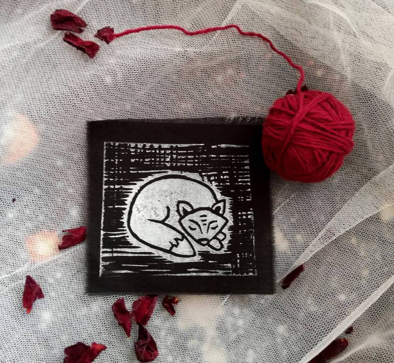 Fuchs Aufnäher Linoldruck von AiwsArt